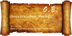 Oesztreicher Benkő névjegykártya